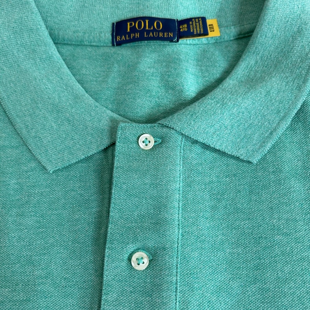 NWT Polo Ralph Lauren Polo Shirt Mens 4XB Green Short Sleeve Big & Tall Classic - Picture 4 of 11